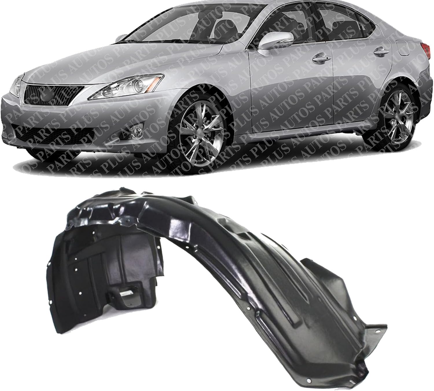 Front Fender Liner Left Driver Side Direct Replacement Compatible With 2008-2014 Lexus IS F LX1248108 5380653030