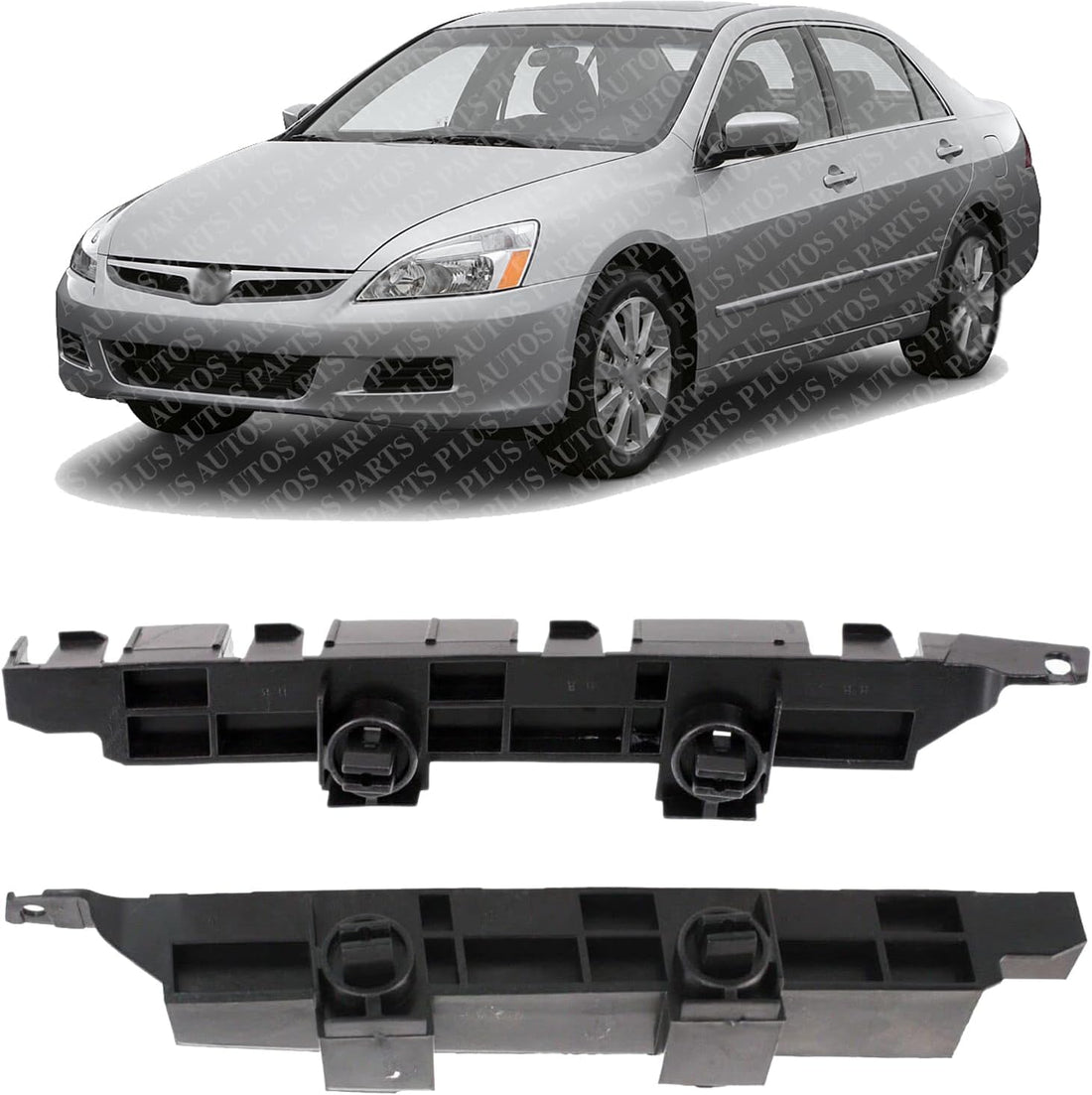 Set of 2 Front Bumper Retainer Bracket Left Driver & Right Passenger Side Direct Replacement Compatible with 2003-2007 Honda Accord HO1043101 HO1042101 71193SDAA01 71198SDAA01