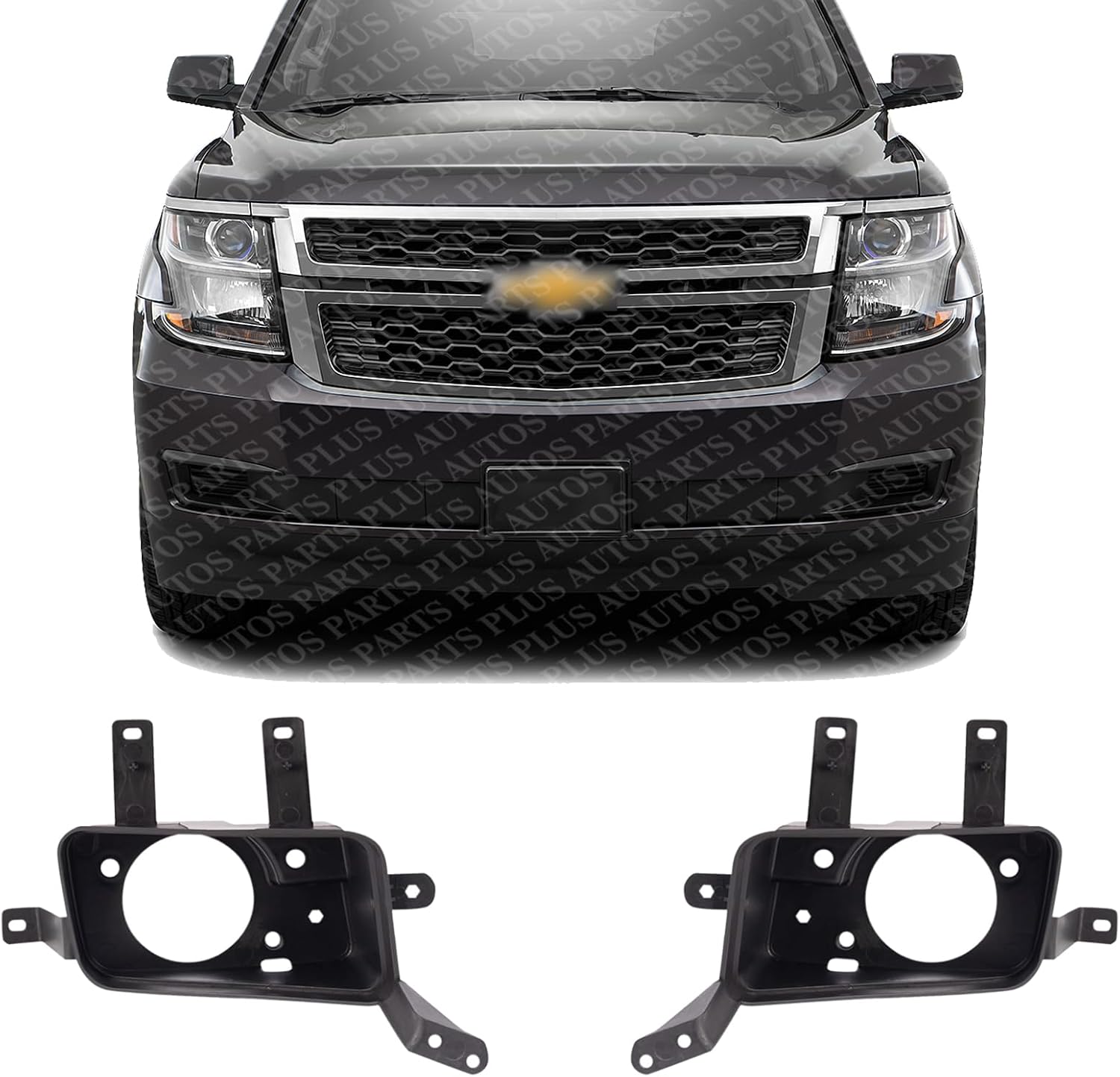 Set of 2 Front Fog Light Bracket Plastic Left Driver & Right Passenger Side Direct Replacement Compatible with 2015-2020 Chevrolet Suburban / GMC Yukon GM1039189 GM1038189 22936483