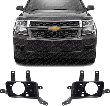 Set of 2 Front Fog Light Bracket Plastic Left Driver & Right Passenger Side Direct Replacement Compatible with 2015-2020 Chevrolet Suburban / GMC Yukon GM1039189 GM1038189 22936483