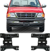 Set of 2 Front Bumper Mounting Plate Bracket Steel Right Passenger & Left Driver Side Direct Replacement Compatible with 1997-1998 F-150 / F-250 / Expedition FO1067115 FO1066115