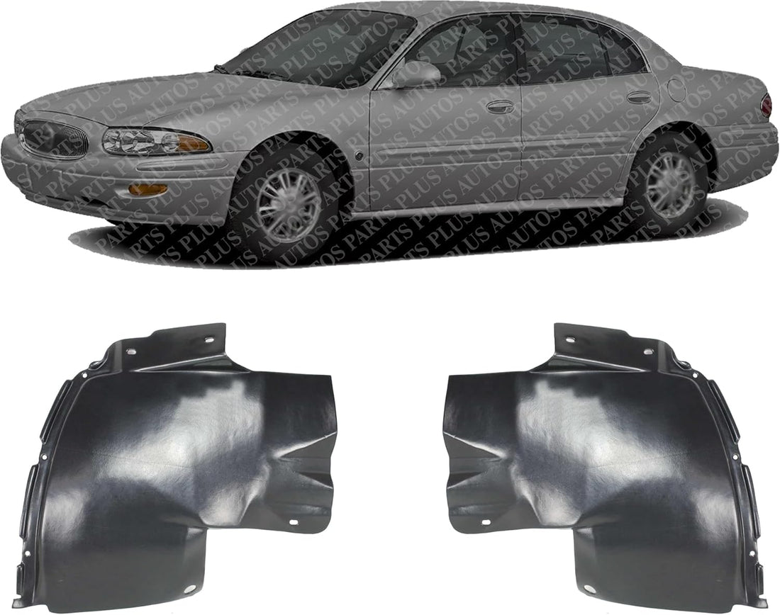 Set Of 2 Front Bumper End Cap Cover Extension Left Driver & Right Passenger Side Direct Replacement Compatible With 2000-2005 Buick LeSabre GM1005153 GM1004153 25693090 25693091