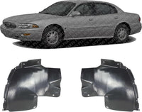 Set Of 2 Front Bumper End Cap Cover Extension Left Driver & Right Passenger Side Direct Replacement Compatible With 2000-2005 Buick LeSabre GM1005153 GM1004153 25693090 25693091