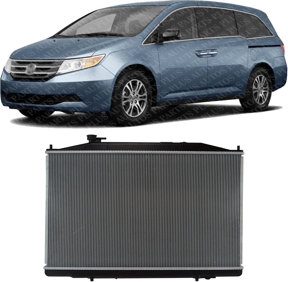 Front Radiator Aluminum Core Direct Replacement Compatible With 2011-2017 Honda Odyssey HO3010227 19010RV0A51