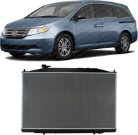 Front Radiator Aluminum Core Direct Replacement Compatible With 2011-2017 Honda Odyssey HO3010227 19010RV0A51