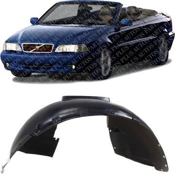 Front Fender Liner Left Driver Side Direct Replacement Compatible With 1998-2004 Volvo C70 VO1248108 86181872