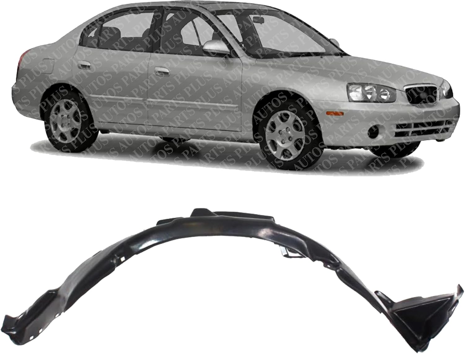 Front Fender Liner Right Passenger Side Direct Replacement Compatible With 2001-2003 Hyundai Elantra HY1249105 868122D000
