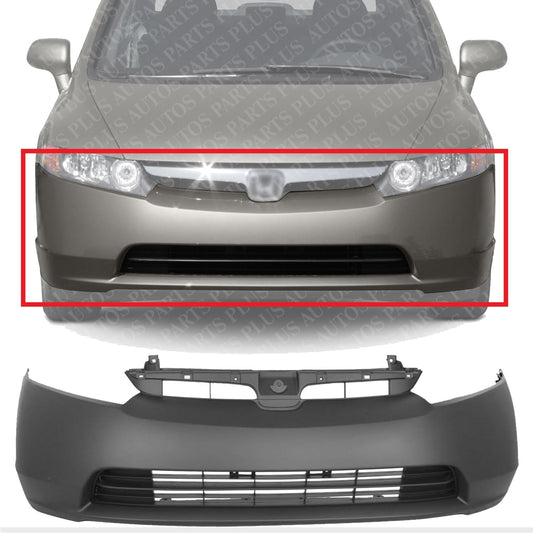 AUTOS PARTS PLUS Front Bumper Cover Primed Direct Replacement Compatible With 2006-2008 Honda Civic HO1000239 04711SNEA90ZZ