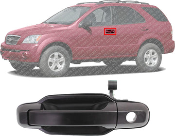 Front Exterior Door Handle Primed Left Driver Side Direct Replacement Compatible with 2003-2009 Kia Sorento KI1310113 826503E010XX