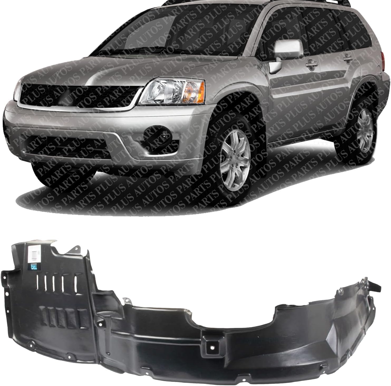 Front Fender Liner Left Driver Side Direct Replacement Compatible With 2006-2011 Mitsubishi Endeavor MI1250110 5370A397