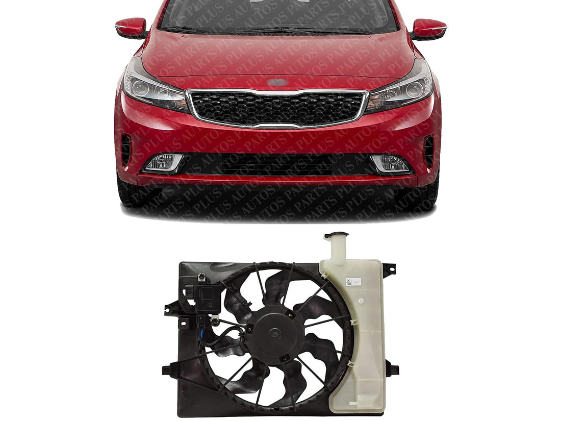 AUTOS PARTS PLUS Front Radiator Cooling Single Fan Assembly Plastic Direct Replacement Compatible with 2017-2018 Kia Forte KI3115151 25380B0000