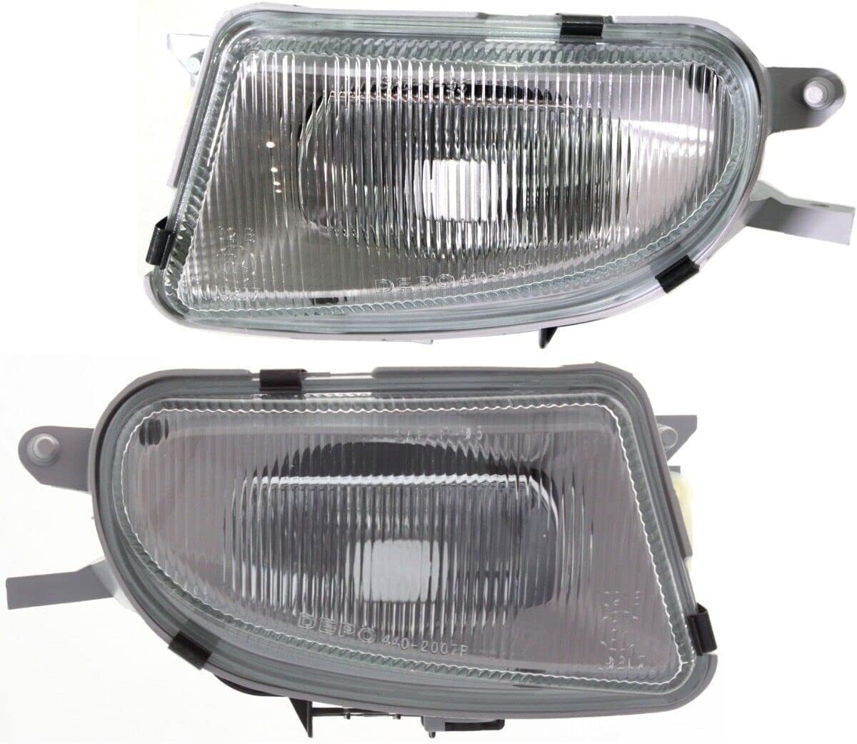 Set Of 2 Front Fog Light Assembly Right Passenger & Left Driver Side Direct Replacement Compatible With 1998-2000 Mercedes Benz C43 AMG / 2000-2002 E430 MB2592101 MB2593101 1708200156
