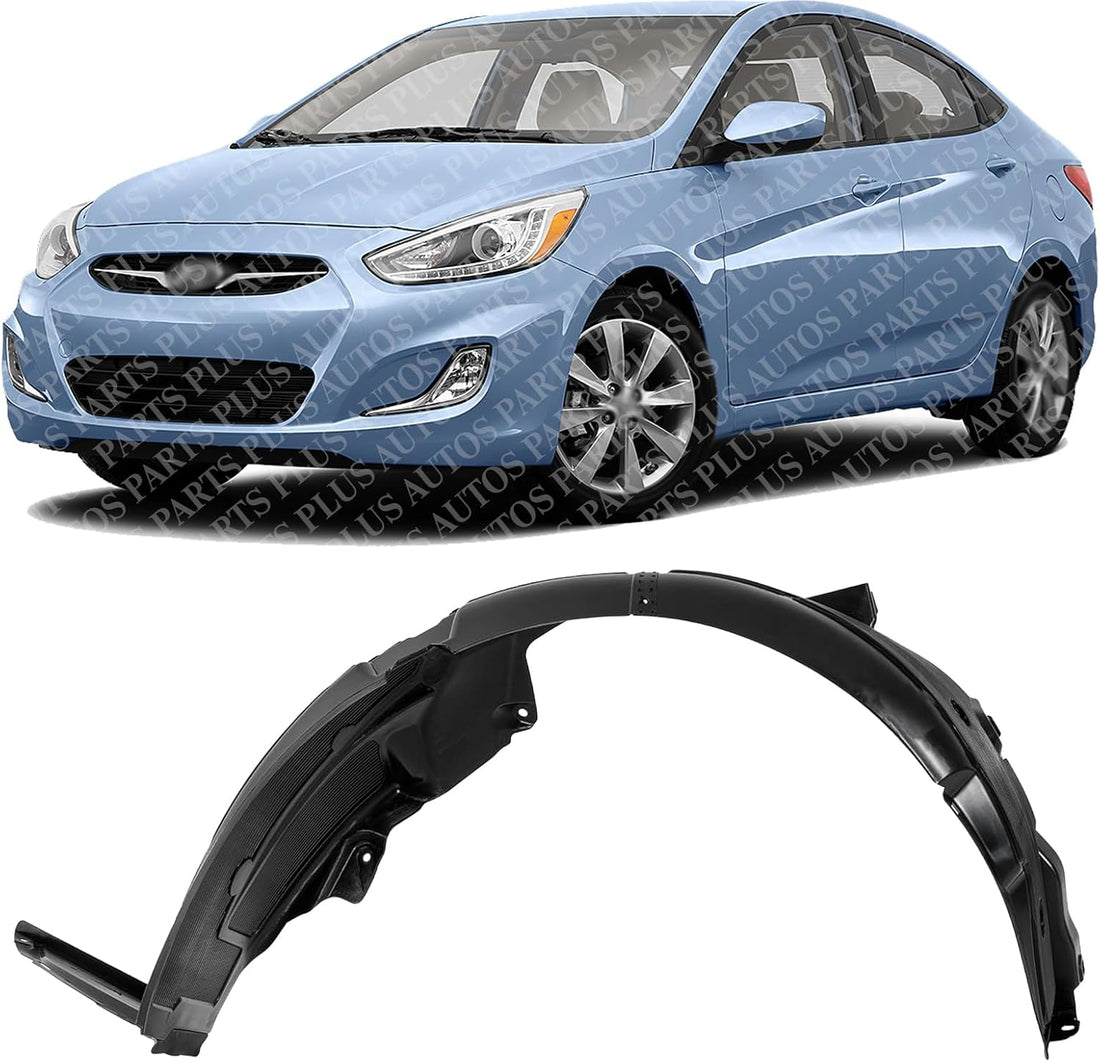 Front Fender Liner Left Driver Side Direct Replacement Compatible With 2013-2017 Hyundai Accent HY1248136 868111R010