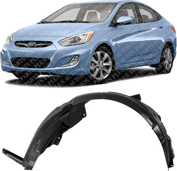Front Fender Liner Left Driver Side Direct Replacement Compatible With 2013-2017 Hyundai Accent HY1248136 868111R010