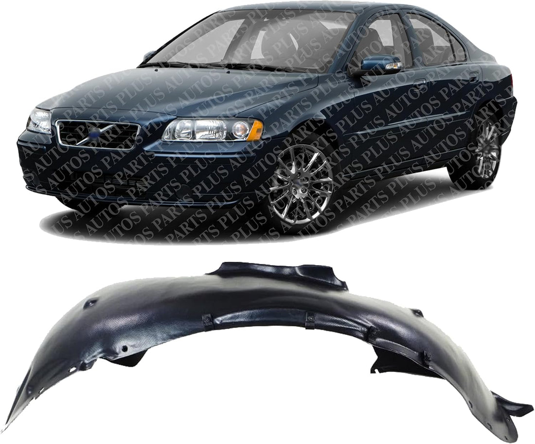 Front Fender Liner Left Driver Side Direct Replacement Compatible With 2001-2009 Volvo S60 / 2001-2007 V70 VO1248105 306556655