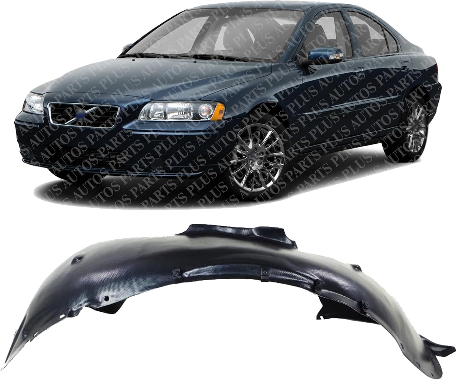 Front Fender Liner Left Driver Side Direct Replacement Compatible With 2001-2009 Volvo S60 / 2001-2007 V70 VO1248105 306556655