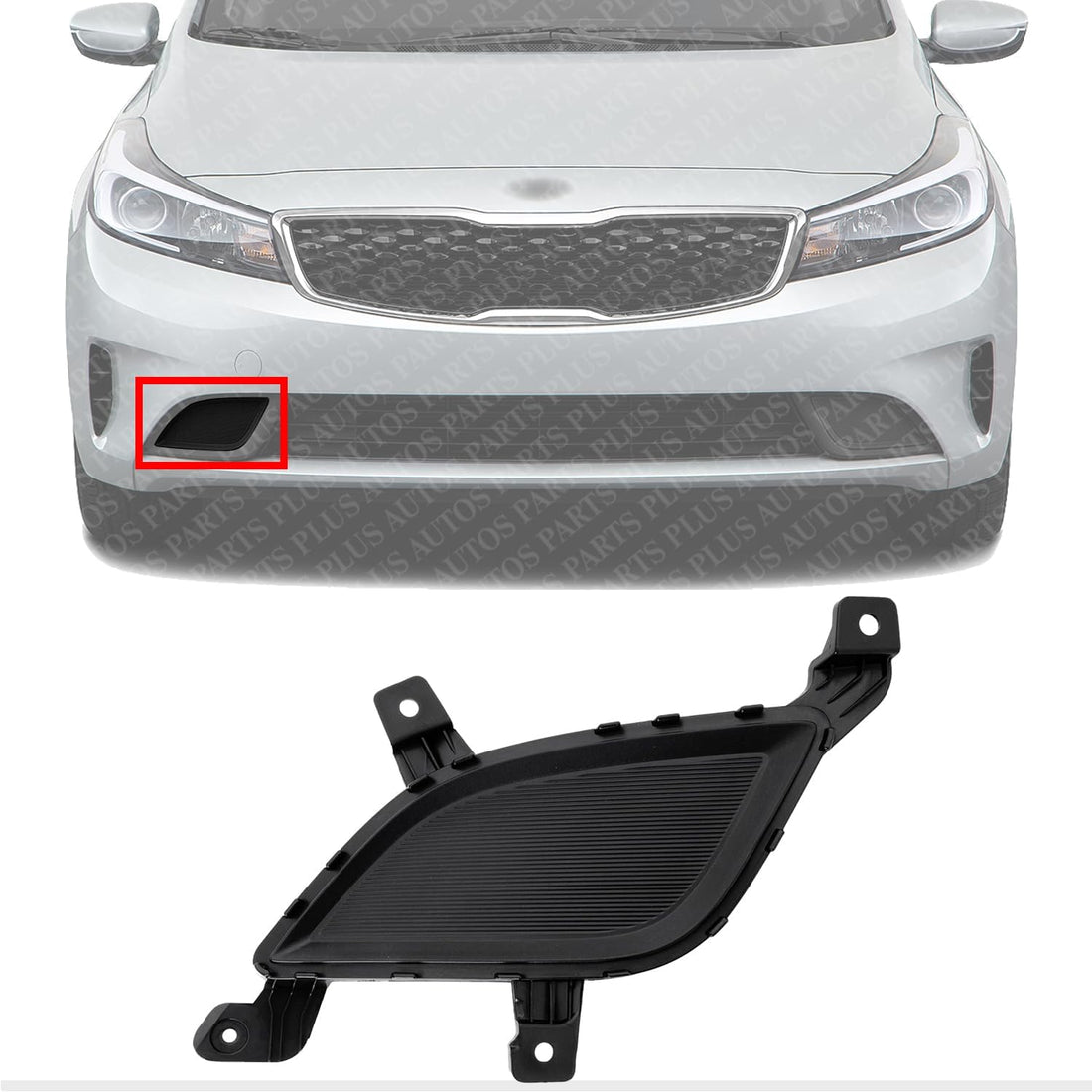 AUTOS PARTS PLUS Front Fog Light Cover Right Passenger Side Direct Replacement Compatible With 2017-2018 Kia Forte KI1039159 86564B0000