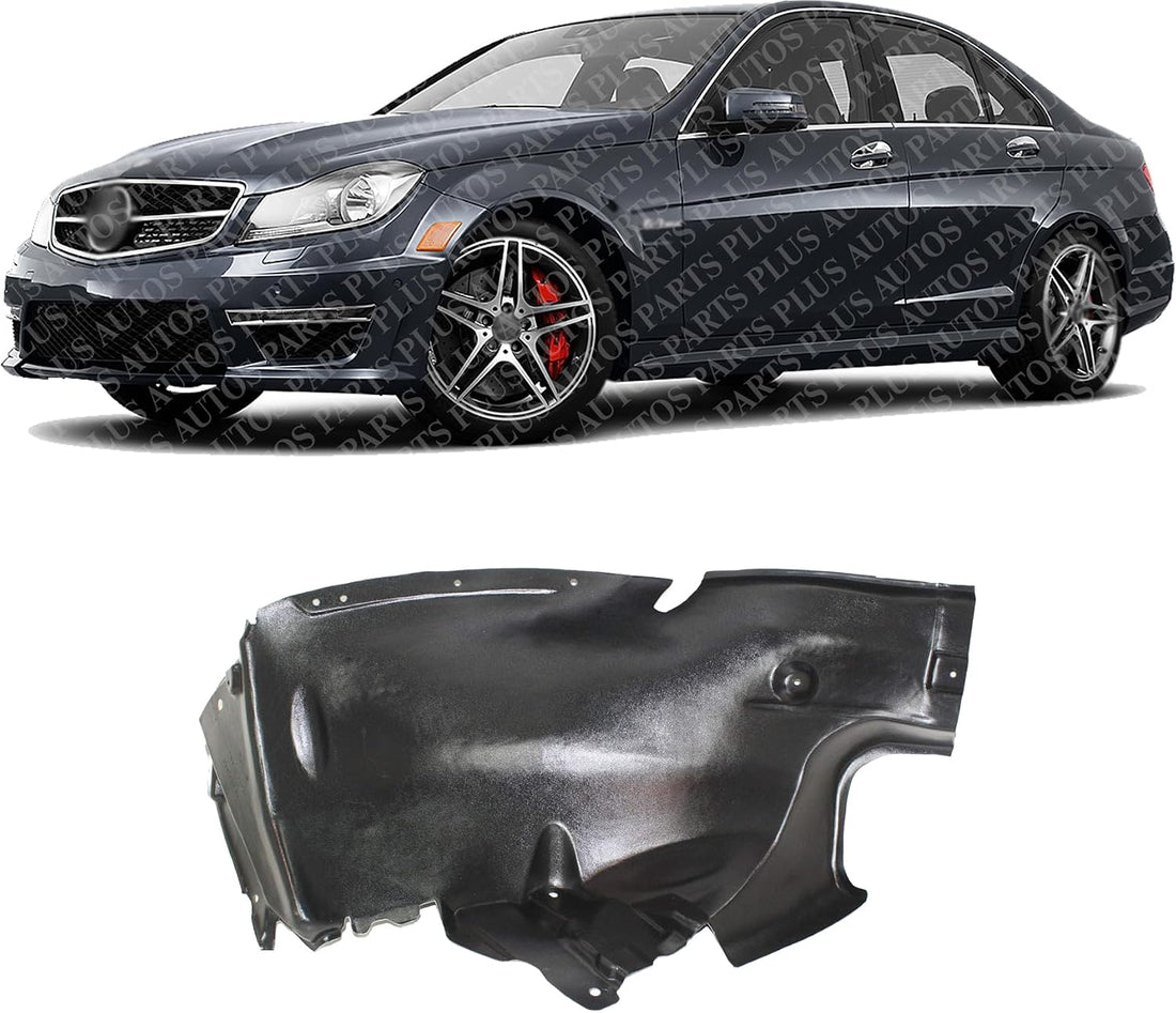 Front Section Fender Liner Left Driver Side Direct Replacement Compatible With 2008-2015 Mercedes Benz C63 AMG MB1248147 2046900930