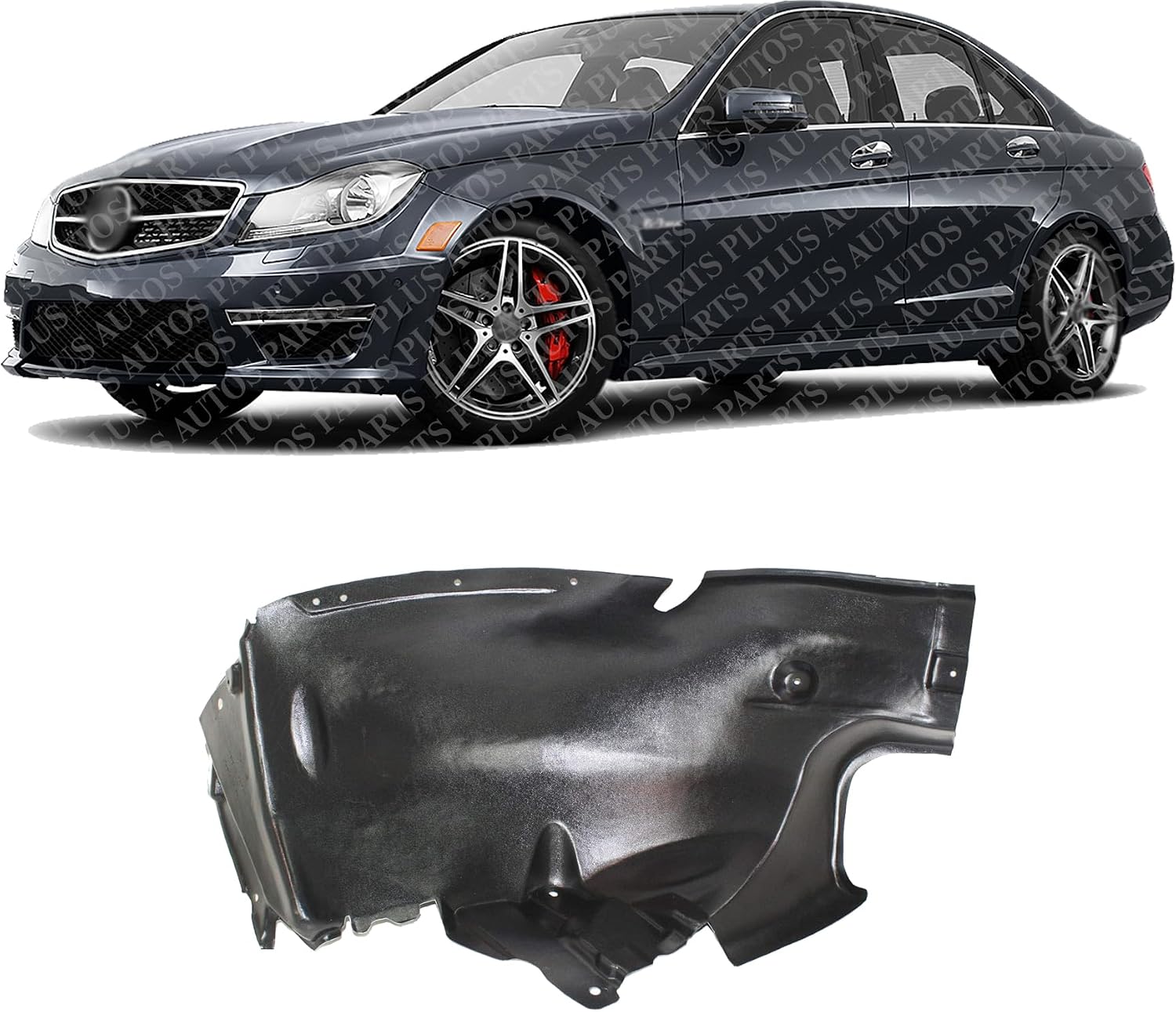 Front Section Fender Liner Left Driver Side Direct Replacement Compatible With 2008-2015 Mercedes Benz C63 AMG MB1248147 2046900930