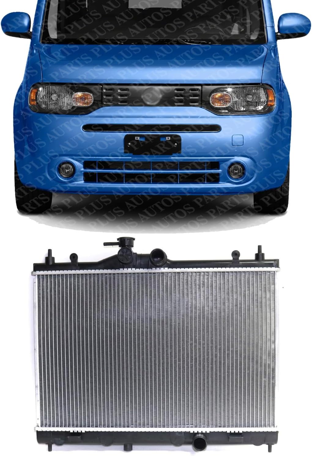 Front Radiator Aluminum Core Direct Replacement Compatible With 2009-2014 Nissan Cube NI3010219 214101FD5A