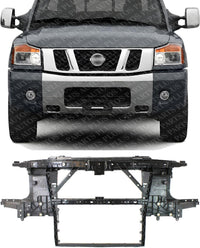 Front Radiator Support Assembly Plastic With Steel Direct Replacement Compatible With 2004-2010 Nissan Titan NI1225162 625007S026