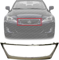 Front Grille Frame Molding Chrome Direct Replacement Compatible With 2006-2008 Lexus IS250 / IS350 LX1210100 5271153010
