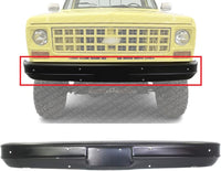 Front Bumper Primed Steel Without Impact Strip Holes Direct Replacement Compatible With 1973-1980 Chevrolet/GMC C/K Series GM1002256 6262158