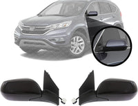 Set Of 2 Front Power Mirror Manual Folding Heated Primed Right Passenger & Left Driver Side Direct Replacement Compatible With 2016 Honda CR-V HO1320295 HO1321295 76208T1WA11-PFM