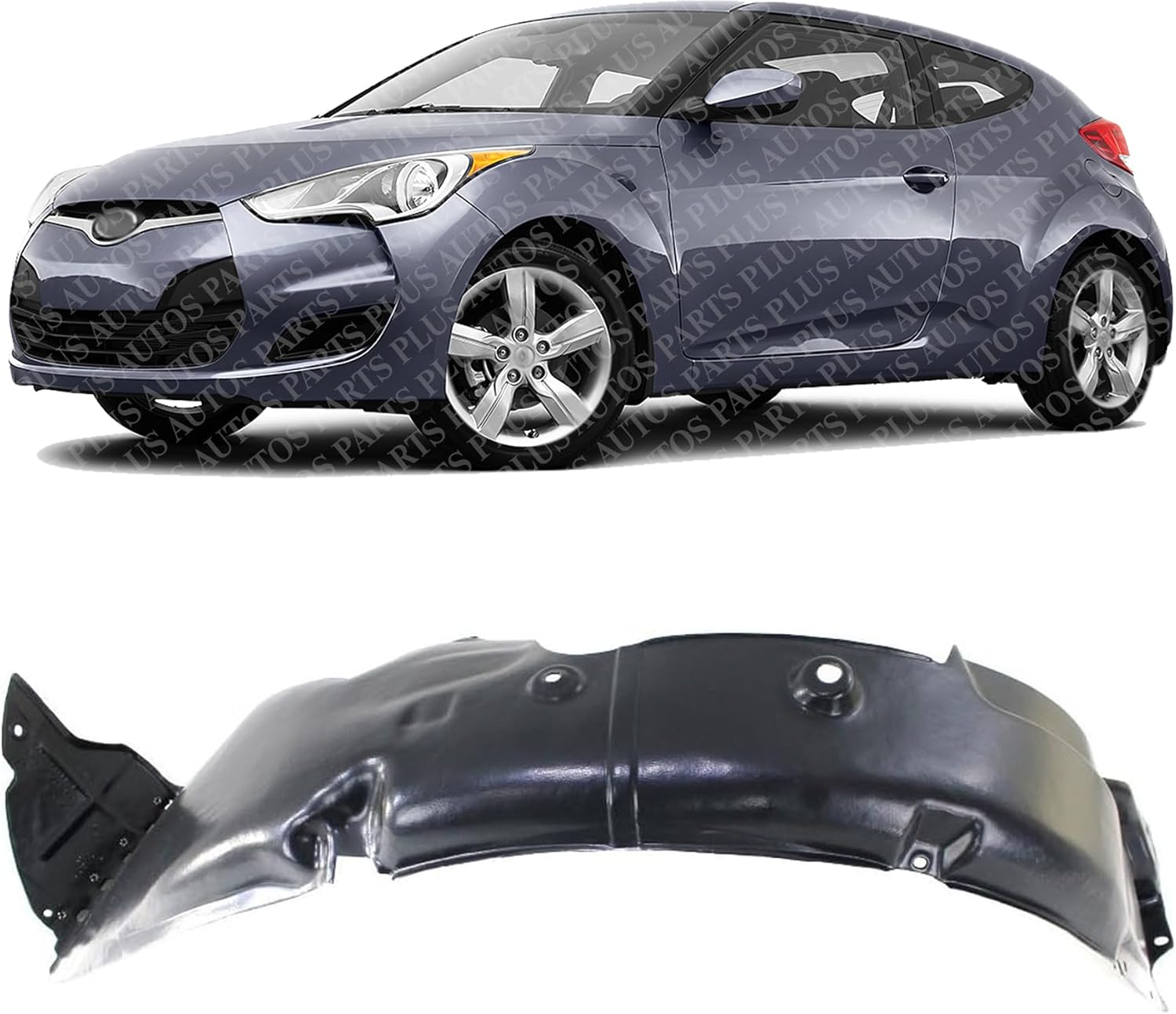 Front Fender Liner Left Driver Side Direct Replacement Compatible With 2013 Hyundai Veloster HY1248151 868112V500