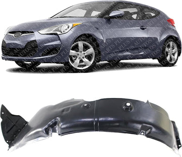 Front Fender Liner Left Driver Side Direct Replacement Compatible With 2013 Hyundai Veloster HY1248151 868112V500