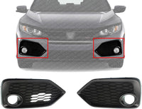 Set Of 2 Front Fog Lamp Molding Primed Right Passenger & Left Driver Side Direct Replacement Compatible With 2017-2019 Honda Civic HO1039133 HO1038133 71103TGGA20 71108TGGA20