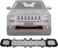Front Bumper Grille Textured Direct Replacement Compatible With 2014-2018 Jeep Cherokee CH1036126 68203216AA