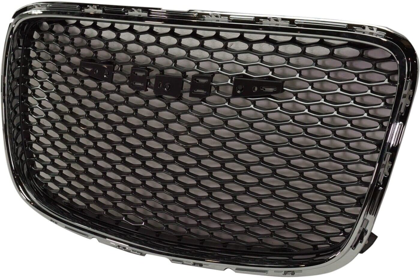 Front Grille Chrome Shell With Painted Silver Gray Insert Direct Replacement Compatible With 2015-2022 Chrysler 300 CH1200394 5SW16LAUAE