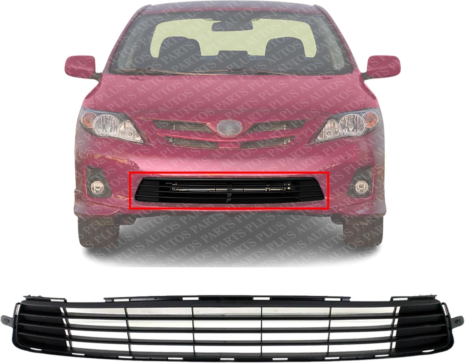 Front Bumper Lower Grille Textured Direct Replacement Compatible With 2011-2013 Toyota Corolla TO1036125 5311202280
