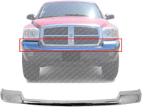 Front Bumper Upper Molding Plastic Chrome Direct Replacement Compatible With 2005-2007 Dodge Dakota CH1044102 55077646AC