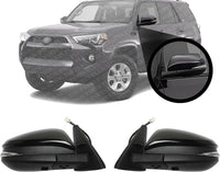 Set Of 2 Front Power Mirror Manual Folding Heated Primed Right Passenger & Left Driver Side Direct Replacement Compatible With 2014-2018 Toyota 4Runner TO1321312 TO1320312