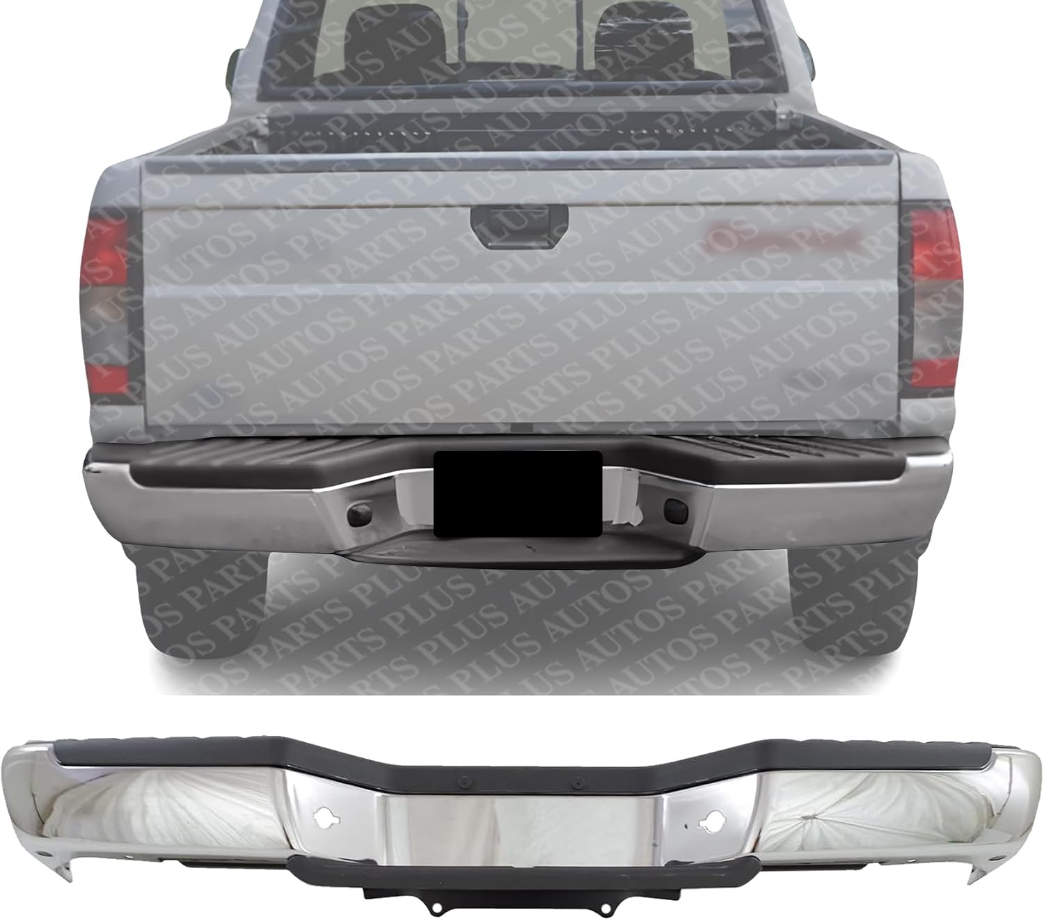 Rear Step Bumper Chrome Steel Direct Replacement Compatible With 1998-2000 Nissan Frontier NI1102136 850107B426