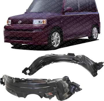 Set Of 2 Front Fender Liner Plastic Left Driver & Right Passenger Side Direct Replacement Compatible With 2004-2006 Scion xB SC1249102 SC1248102 5387552040 5387652040