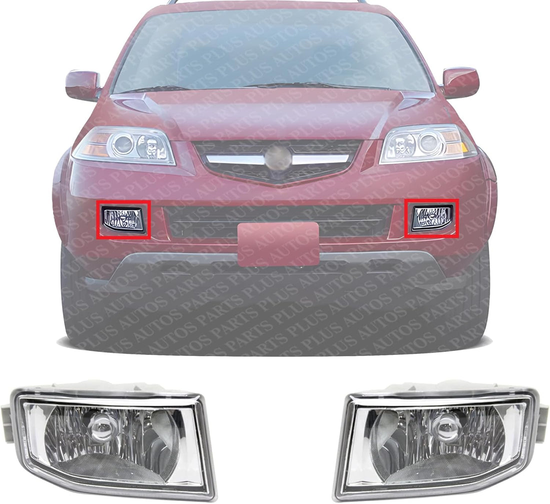 Set Of 2 Front Fog Light Lens And Housing Right Passenger & Left Driver Side Direct Replacement Compatible With 2004-2006 Acura MDX AC2593105 AC2592105 33901S3VA11 33951S3VA11