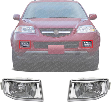 Set Of 2 Front Fog Light Lens And Housing Right Passenger & Left Driver Side Direct Replacement Compatible With 2004-2006 Acura MDX AC2593105 AC2592105 33901S3VA11 33951S3VA11