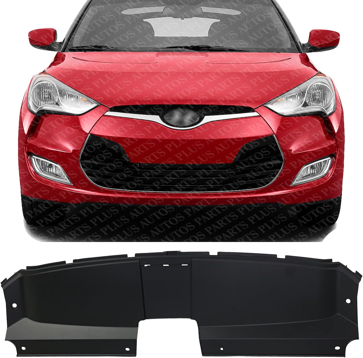 Front Radiator Support Cover Plastic Direct Replacement Compatible With 2013-2017 Hyundai Veloster HY1224113 863532V500