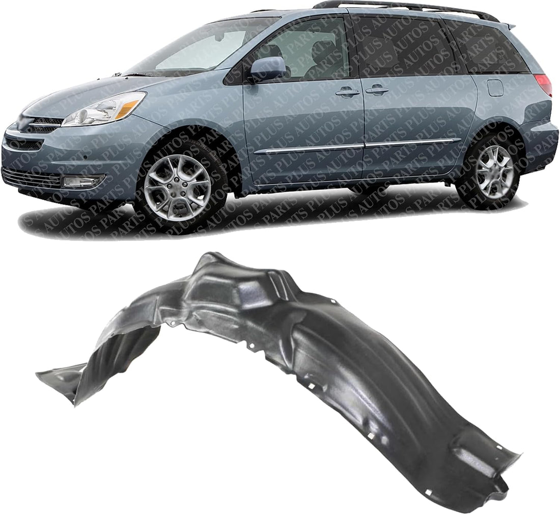 Front Inner Fender Liner Left Driver Side Direct Replacement Compatible With 2004-2005 Toyota Sienna TO1248130 53876AE010