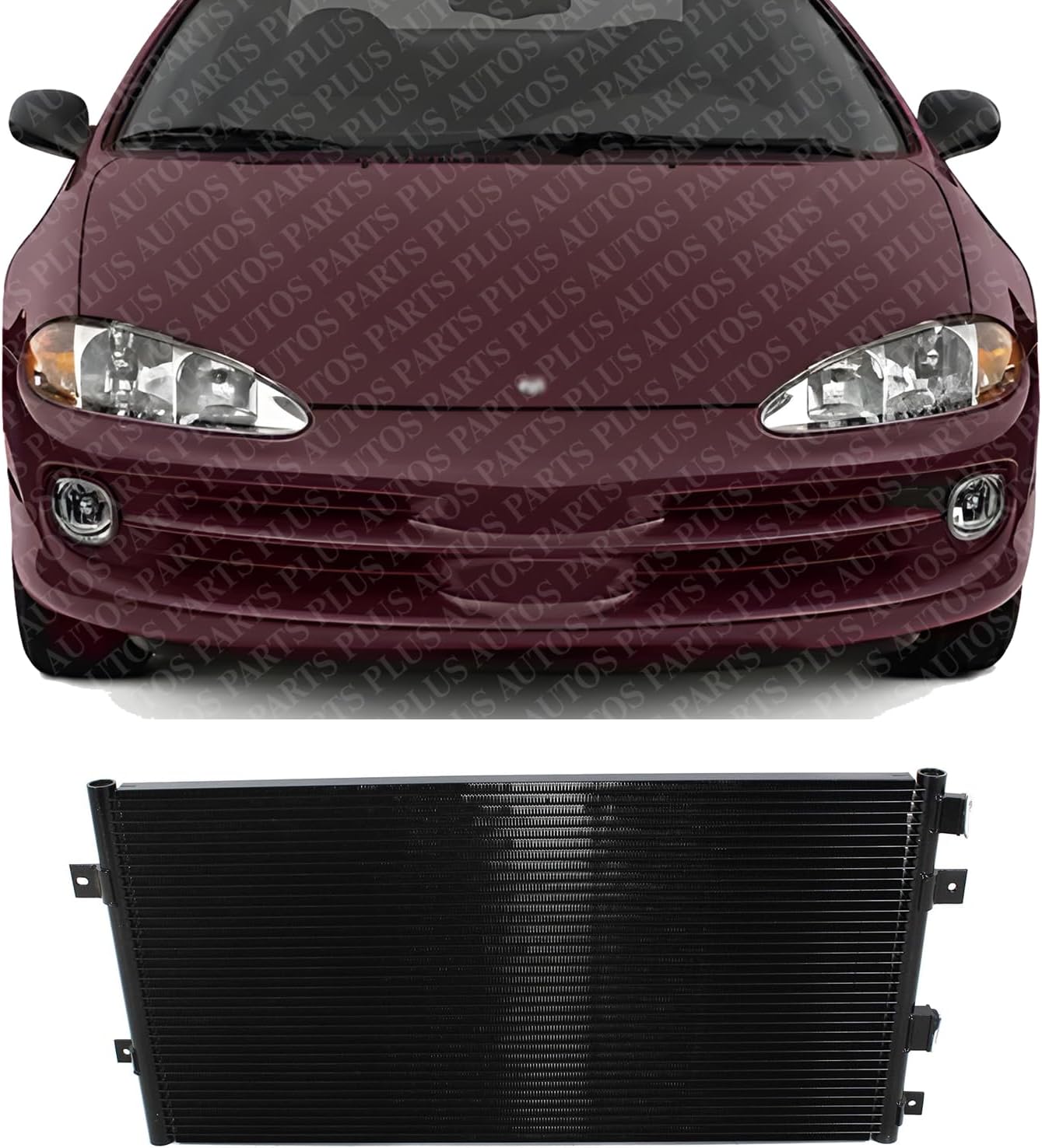 AUTOS PARTS PLUS Front A/C Condenser Aluminum Core Direct Replacement Compatible With 1998-2001 Chrysler Concorde/Intrepid CH3030192 4758305AE