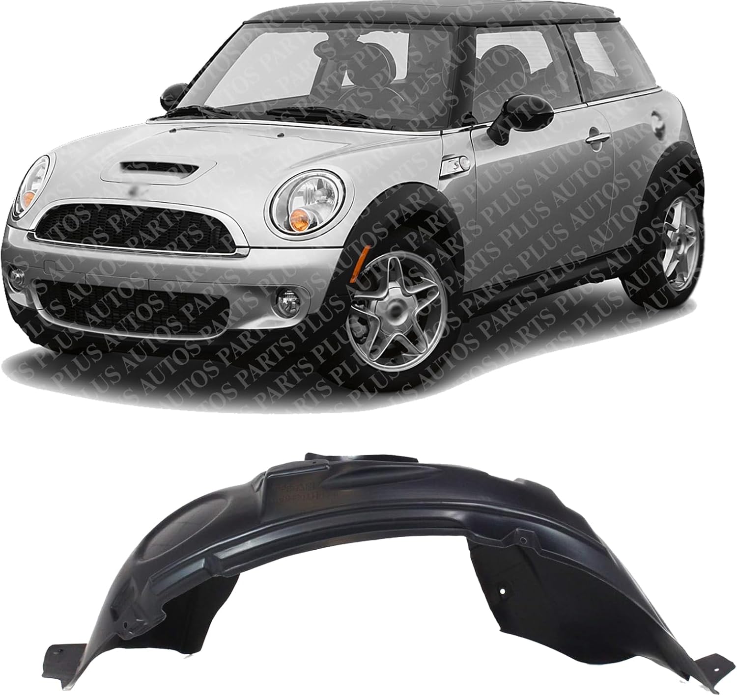 Front Fender Liner Left Driver Side Direct Replacement Compatible With 2002-2008 Mini Cooper MC1248101 51711486198