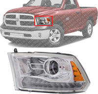 Front Head Light Assembly Left Driver Side Direct Replacement Compatible With 2013-2015 Ram 1500 2500 3500 CH2502244 68093217AB