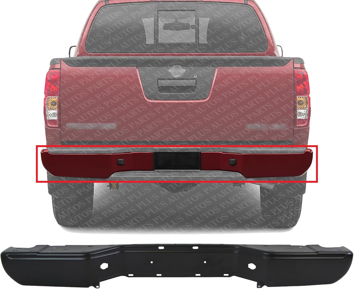 Rear Bumper Face Bar Only Primed Steel Direct Replacement Compatible With 2013-2021 Nissan Frontier NI1102154 850309BF1D-PFM