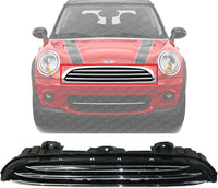 Front Grille Textured Shell And Insert Plastic With Chrome Molding Direct Replacement Compatible With 2014-2021 Mini Cooper MC1200105 51137335529