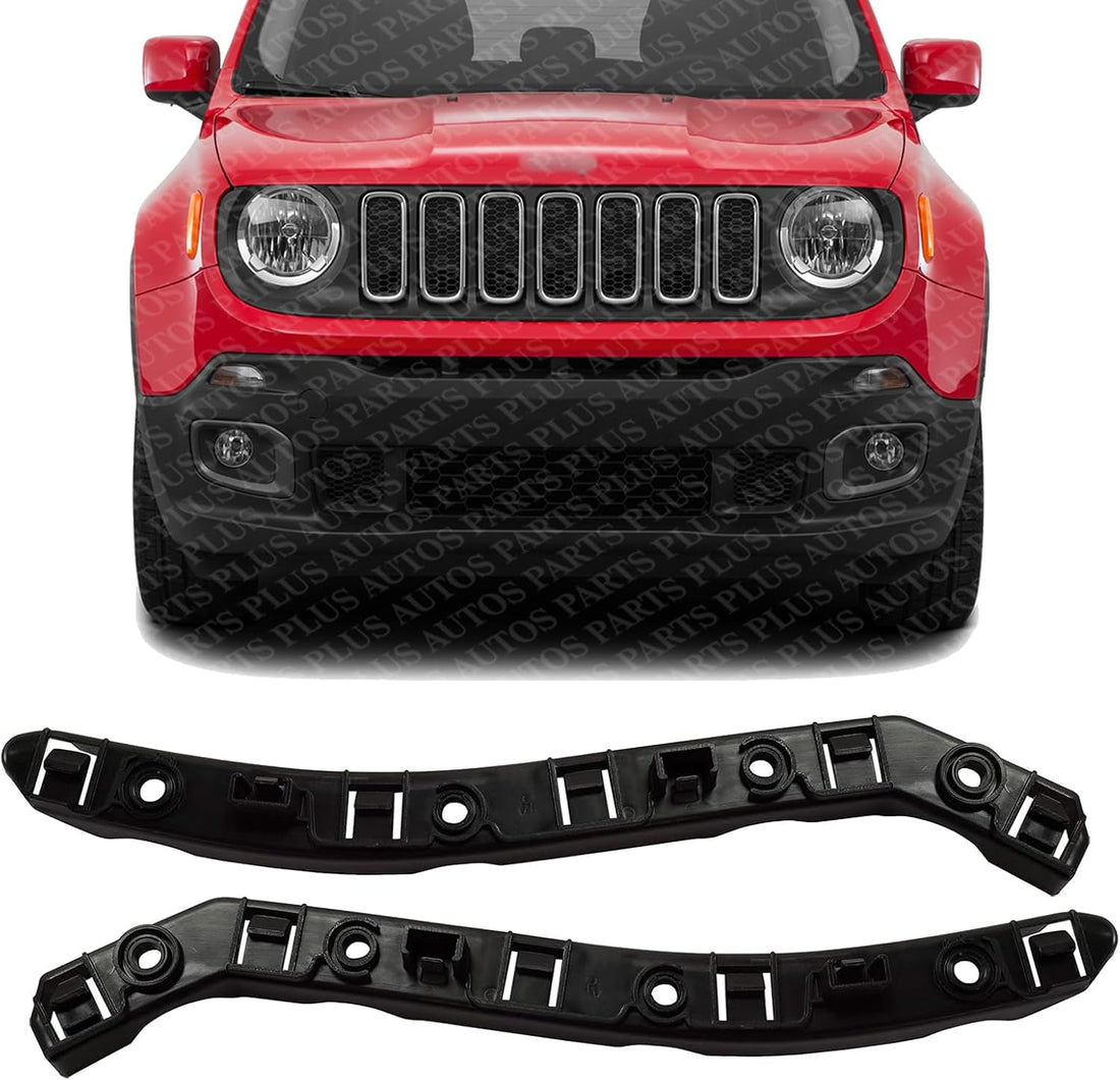 Set of 2 Front Bumper Bracket Plastic Right Passenger & Left Driver Side Direct Replacement Compatible with 2015-2022 Jeep Renegade CH1043123 CH1042123 68247394AA 68247398AA