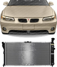 Front Radiator Aluminum Core Direct Replacement Compatible With 1997-2003 Pontiac Grand Prix/Chevrolet Venture/Oldsmobile Intrigue GM3010106 89018557
