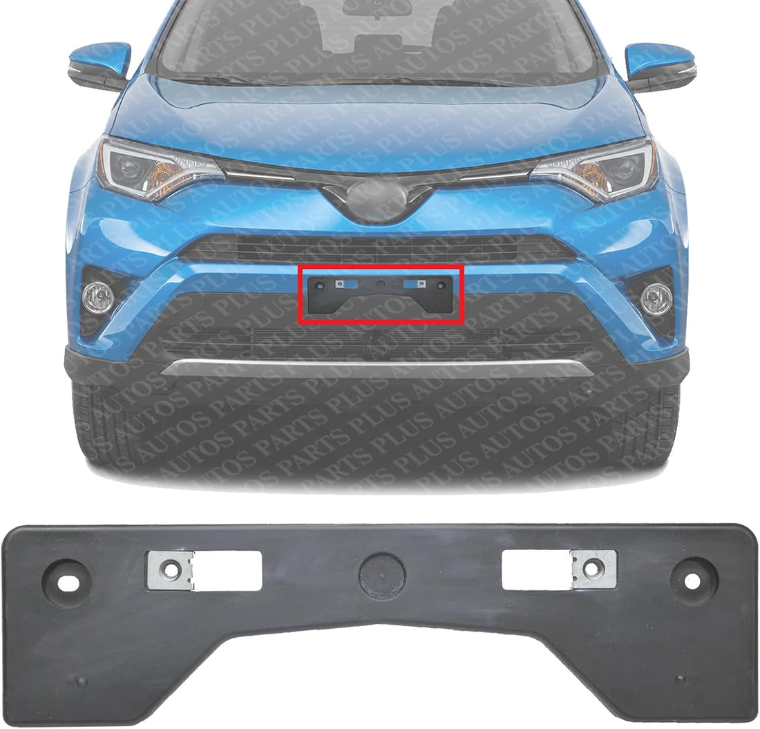 Front License Plate Bracket Textured Plastic Direct Replacement Compatible with 2016-2018 Toyota RAV4 TO1068136 521140R090